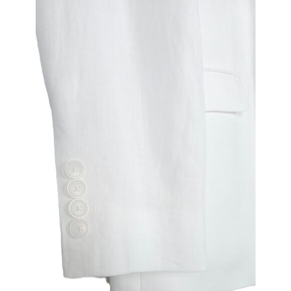 Bar III Mens Slim Fit Linen Suit Jacket Blazer 38R White Double Breasted NWT - Picture 5 of 7